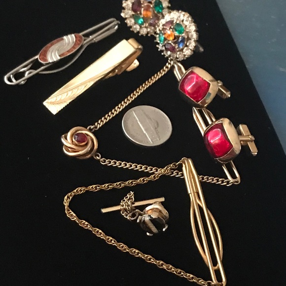 Vintage Other - Lot of Vintage Tie Bars, Cuff Links and Tie Tac👔